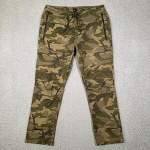 Roark Revival Pants Mens 36x29 Green Camo Layover‎ Slim Casual Preppy Drawstring